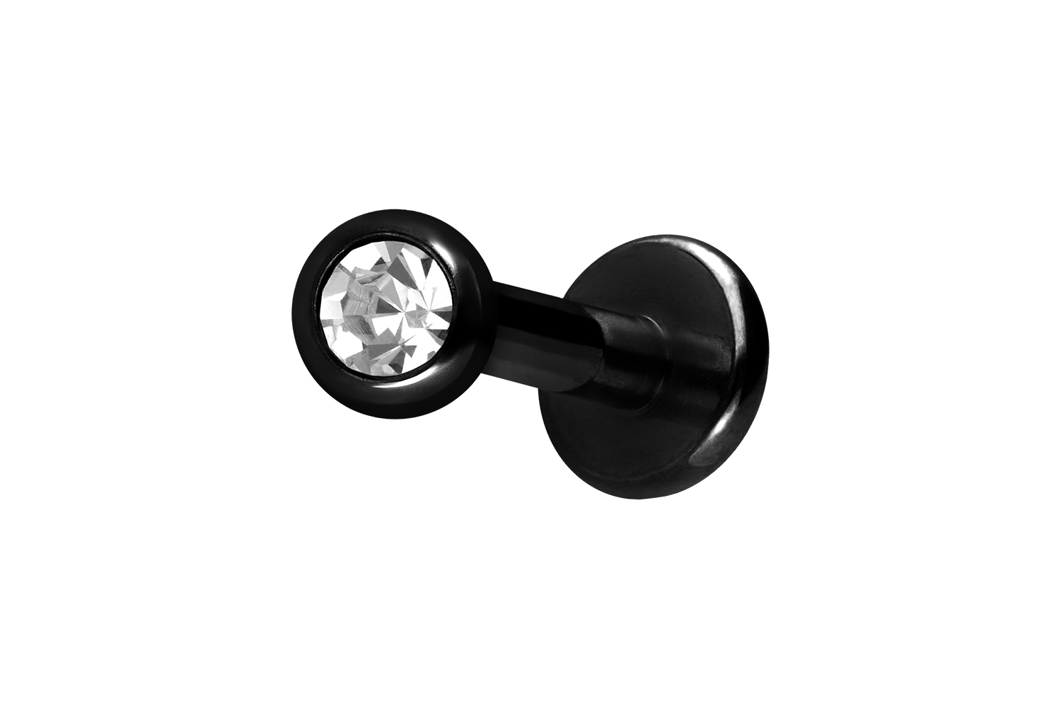 Titan Labret Piercing mit Innengewinde KRISTALL